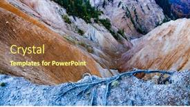  Presentation with landslide - Amazing PPT theme having landslide erosion global warming climate change backdrop and a tawny brown colored foreground