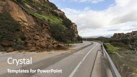  Presentation with los angeles - Beautiful PPT theme featuring landslide road closure on santa backdrop and a gray colored foreground