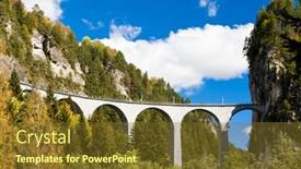  Presentation with switzerland - Amazing PPT theme having landwasserviadukt-canton-graubunden-switzerland backdrop and a tawny brown colored foreground