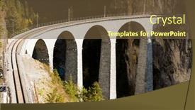  Presentation with switzerland - Slides with landwasserviadukt-canton-graubunden-switzerland background and a tawny brown colored foreground