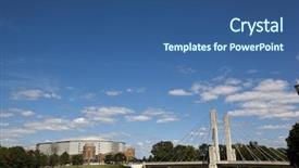  Presentation with columbus - Audience pleasing slide set consisting of lane avenue bridge is a landmark in the columbus ohio area backdrop and a ocean colored foreground