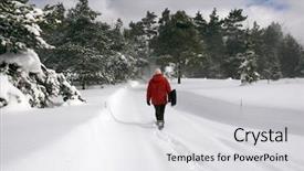  Presentation with beatles starrs penny lane - Slide set enhanced with lane covered with virgin snow background and a light gray colored foreground