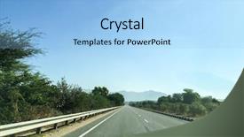  Presentation with road safety - PPT layouts featuring lane markings and safety barricade background and a light blue colored foreground