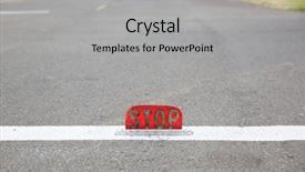  Presentation with road stop sign - Presentation enhanced with lane on a road background and a light gray colored foreground