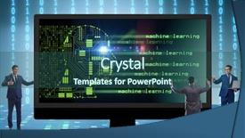  Presentation with machine learning - PPT theme having langage naturel - cognitive computing and machine learning background and a ocean colored foreground