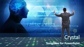  Presentation with machine learning - Audience pleasing slide set consisting of langage naturel - cognitive computing and machine learning backdrop and a ocean colored foreground