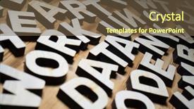  Presentation with wooden english letters alphabet - Amazing PPT theme having langage naturel - heap of wooden letters are backdrop and a tawny brown colored foreground