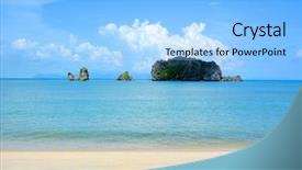  Presentation with malaysia - Presentation theme having langkawi beach malaysia asia background and a light blue colored foreground