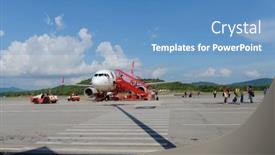  Presentation with airasia - Audience pleasing slide set consisting of langkawi-may-01-airasia-jet backdrop and a teal colored foreground