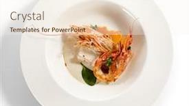  Presentation with main course - Beautiful theme featuring langoustines-in-cream-sauce-served backdrop and a cream colored foreground