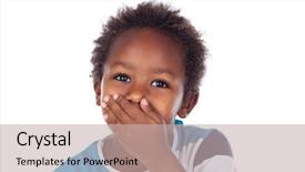  Presentation with mouth - Slides with languag bady - little african boy covering his background and a mint green colored foreground