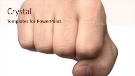  Presentation with banquet server hand - PPT theme featuring languag bady - male hand expression isolated background and a  colored foreground