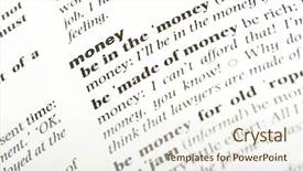  Presentation with money - PPT theme with languag bady - money word text background and a sky blue colored foreground