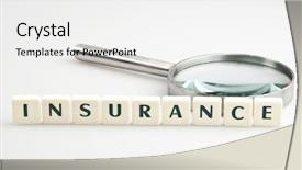  Presentation with language - Colorful PPT theme enhanced with language experience - insurance word and magnifying glass backdrop and a white colored foreground