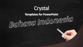  Presentation with language - Cool new slides with language of bahasa indonesia written backdrop and a black colored foreground
