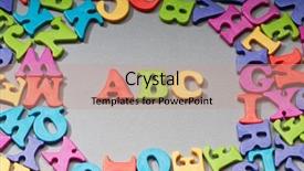  Presentation with early education - Audience pleasing PPT layouts consisting of language schools - early education concept with letters backdrop and a coral colored foreground