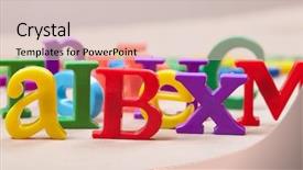  Presentation with alphabet - Colorful theme enhanced with language schools - plastic alphabet letters backdrop and a  colored foreground