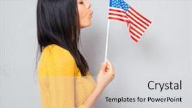  Presentation with american flag - Amazing slide set having language schools - side view portrait backdrop and a light gray colored foreground