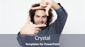  Presentation with frame - Slide set featuring language style - young man make frame background and a ocean colored foreground