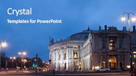  Presentation with vienna - Presentation theme having language theatre in the world background and a  colored foreground