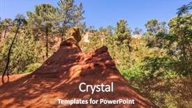  Presentation with green hills - Beautiful PPT theme featuring languedoc - roussillon france green tree backdrop and a  colored foreground