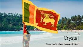  Presentation with sri lanka - Beautiful presentation theme featuring lanka on the wonderful beach backdrop and a light gray colored foreground