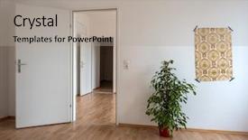  Presentation with apartment - Slide deck with lanlord tenant - apartment with wallpaper and flowers background and a light gray colored foreground