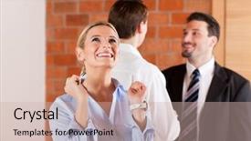  Presentation with realtor - Theme consisting of lanlord tenant - couple renting apartment background and a soft green colored foreground