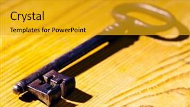  Presentation with old big bike on white - Presentation theme enhanced with lanlord tenant - old key lying background and a  colored foreground