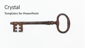  Presentation with key - Presentation enhanced with lanlord tenant - old key lying background and a  colored foreground