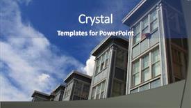  Presentation with apartment buildings - Cool new presentation theme with lanlord tenant - rows of apartment buildings backdrop and a ocean colored foreground