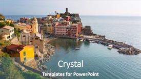  Presentation with lanscape - Presentation theme having lanscape - vernazza town on the coast background and a  colored foreground