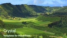  Presentation with lanscape - PPT layouts consisting of lanscape from the volcanic crater background and a tawny brown colored foreground