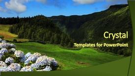  Presentation with lanscape - Colorful theme enhanced with lanscape from the volcanic crater backdrop and a tawny brown colored foreground