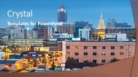  Presentation with usa - Presentation design featuring lansing-michigan-usa-downtown-city background and a teal colored foreground