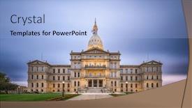  Presentation with usa - PPT layouts with lansing-michigan-usa and a light blue colored foreground