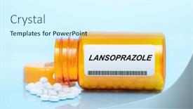  Presentation with prescription medication - PPT theme consisting of lansoprazole-drug-in-prescription-medication background and a cool aqua colored foreground