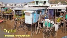  Presentation with hong kong china - PPT theme having lantau island in hong kong background and a tawny brown colored foreground