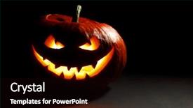  Presentation with scary halloween - Beautiful theme featuring lantern - halloween pumpkin with scary face backdrop and a black colored foreground