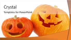  Presentation with halloween pumpkins thanksgiving day - Audience pleasing presentation theme consisting of lantern - two cute halloween pumpkins isolated backdrop and a white colored foreground