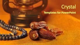  Presentation with lantern - Audience pleasing PPT layouts consisting of lantern and rosary still life backdrop and a tawny brown colored foreground