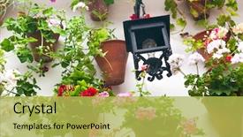  Presentation with flower vintage - Presentation featuring lantern european town spain cordoba background and a yellow colored foreground