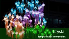  Presentation with lamps - Beautiful presentation theme featuring lantern festival thailand - lamps at night backdrop and a forest green colored foreground