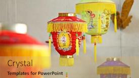  Presentation with chinese lantern - Amazing theme having lantern for chinese mid autumn festival backdrop and a yellow colored foreground