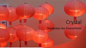  Presentation with chinese lantern - Presentation design enhanced with lantern for chinese new year background and a  colored foreground