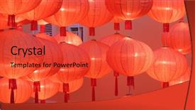  Presentation with chinese lantern - Presentation consisting of lantern for chinese new year background and a  colored foreground
