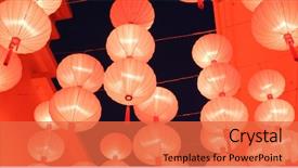  Presentation with chinese lantern - Slides featuring lantern for chinese new year background and a  colored foreground