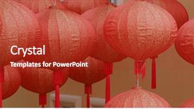  Presentation with chinese lantern - Audience pleasing slide set consisting of lantern for chinese new year backdrop and a  colored foreground