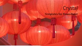 Presentation with chinese lantern - Cool new slide set with lantern for chinese new year backdrop and a red colored foreground