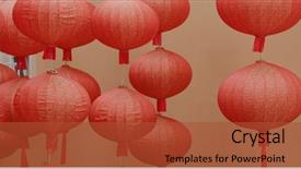  Presentation with chinese new year - Presentation theme enhanced with lantern for chinese new year background and a  colored foreground